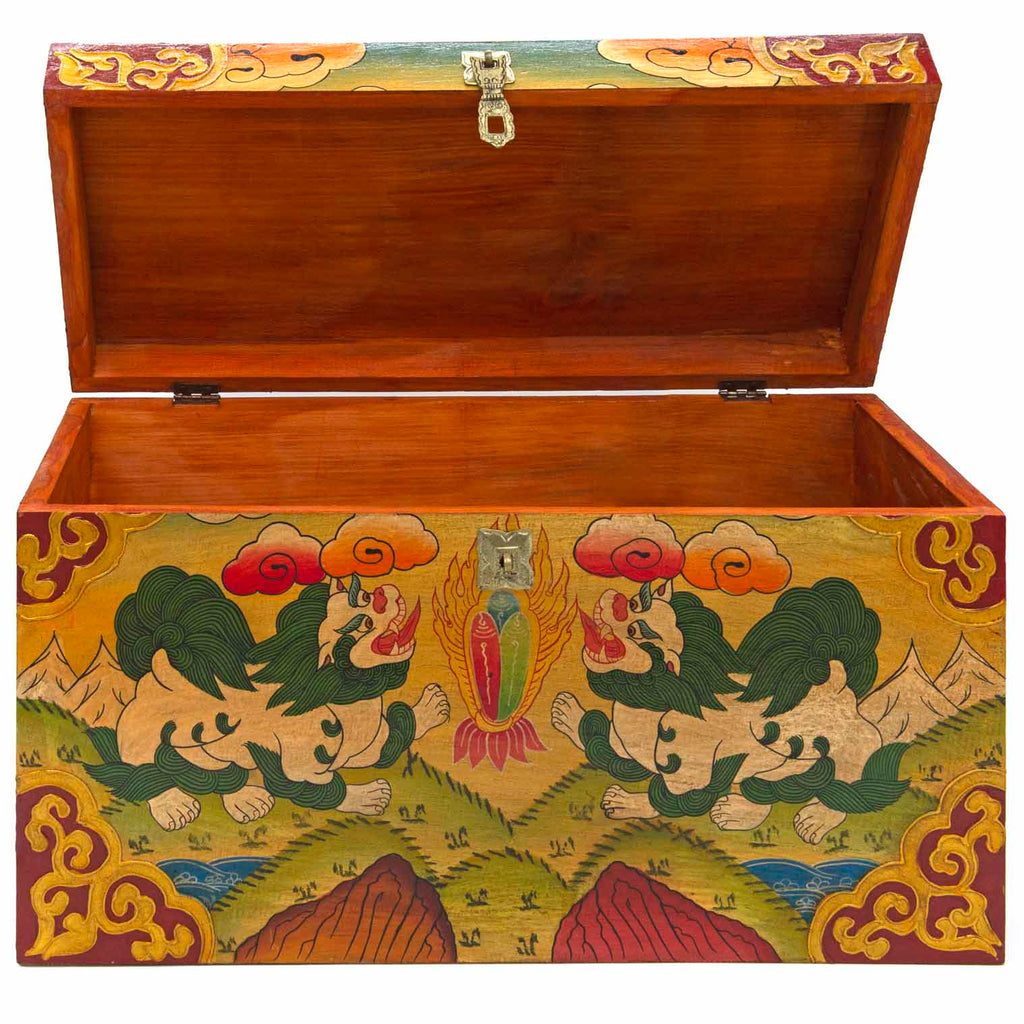 Tibetan Style Wooden Box No.444-Siesta Crafts
