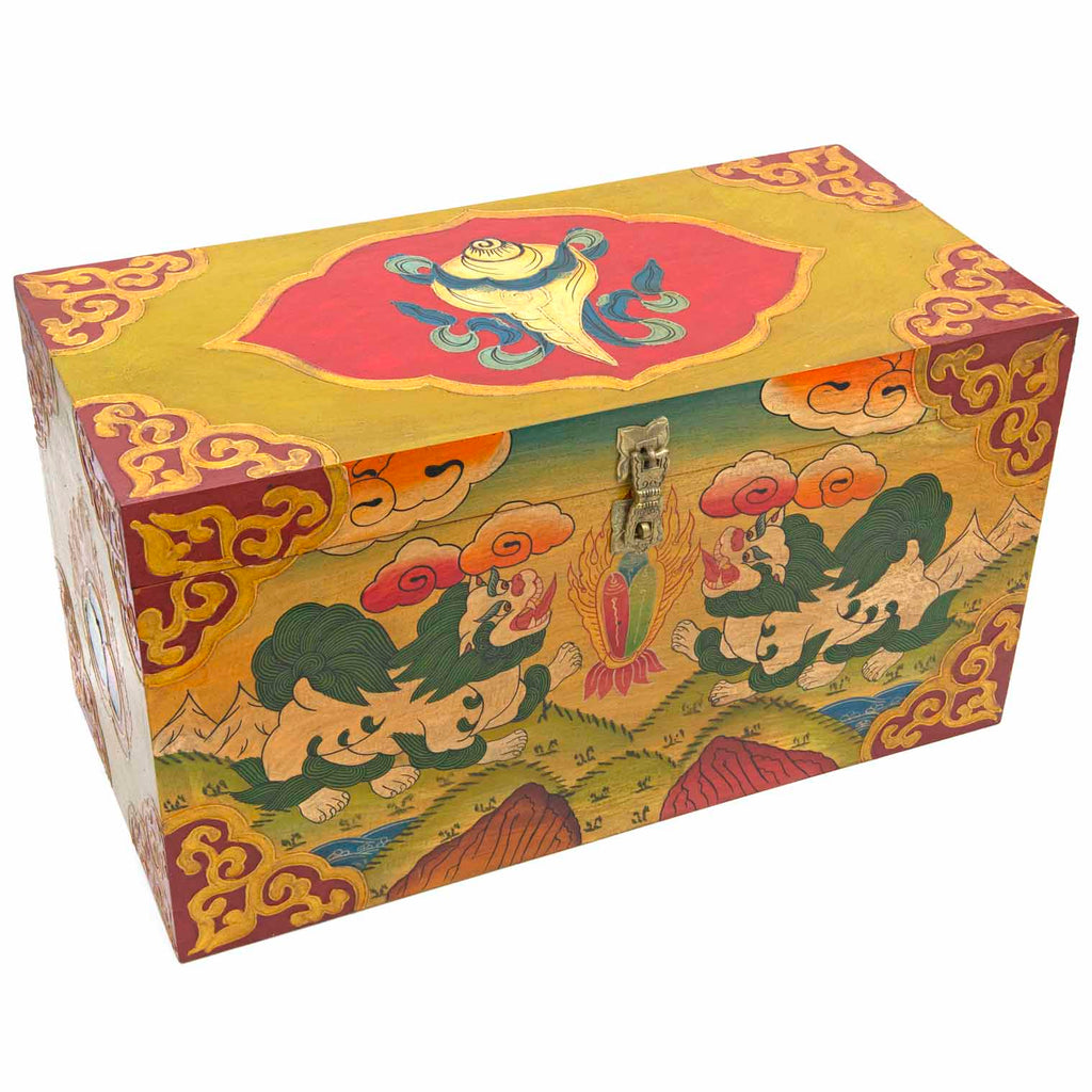 Tibetan Style Wooden Box No.444-Siesta Crafts