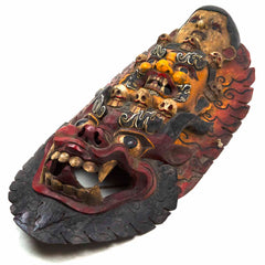 Hand-Carved Nepalese Triple Bhairab Mask-Siesta Crafts