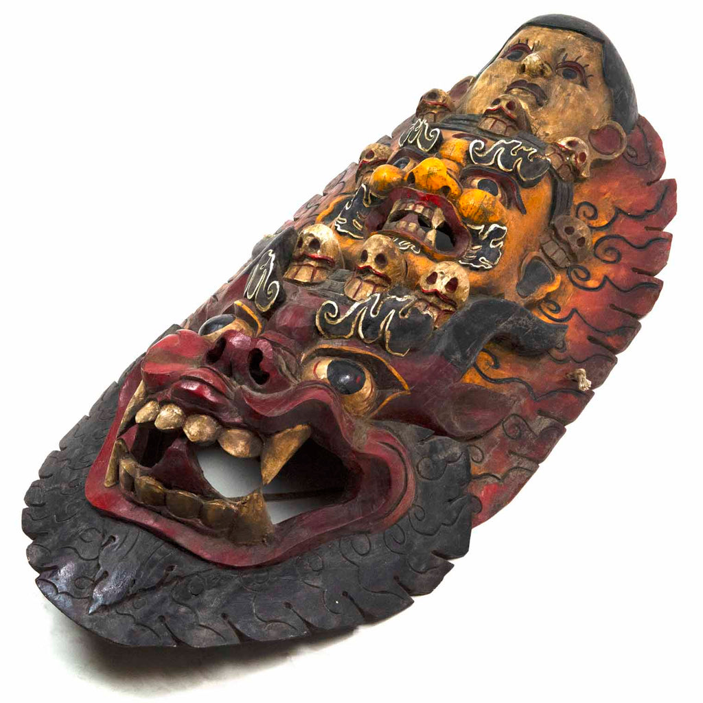 Hand-Carved Nepalese Triple Bhairab Mask-Siesta Crafts