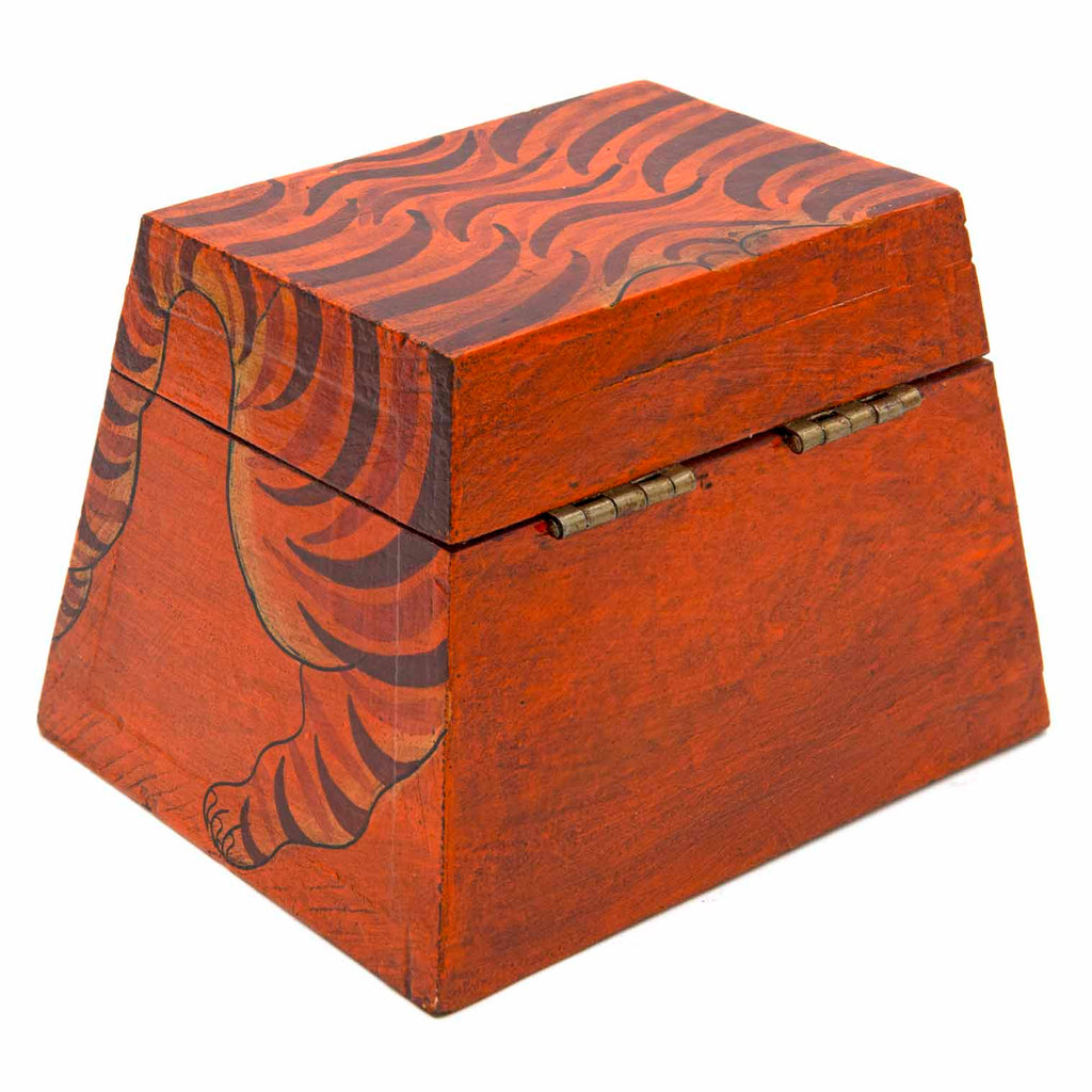 Tibetan Style Tiger Wooden Chest No.465-Siesta Crafts