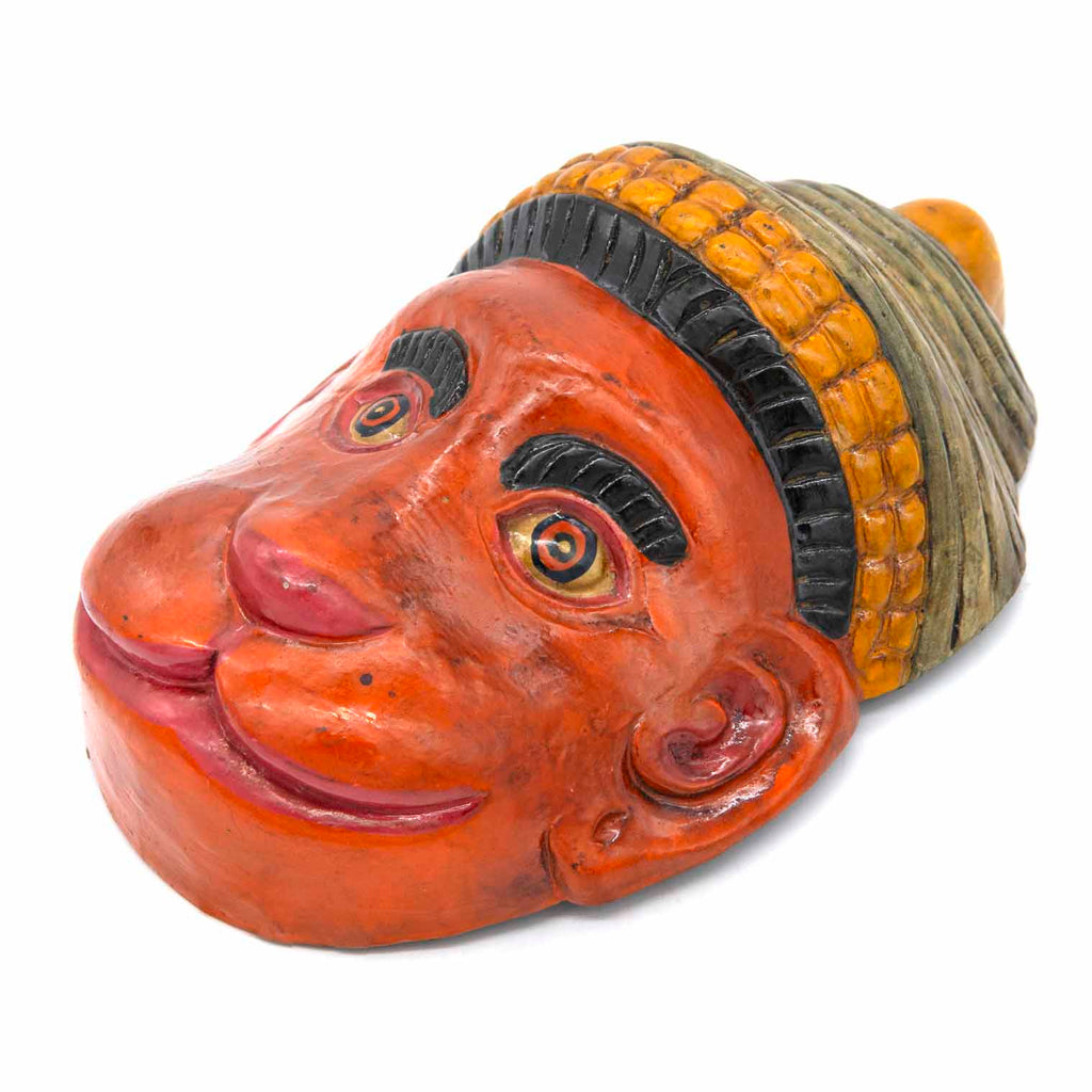 Hand-Carved Nepalese Hanuman with Crown Mask-Siesta Crafts