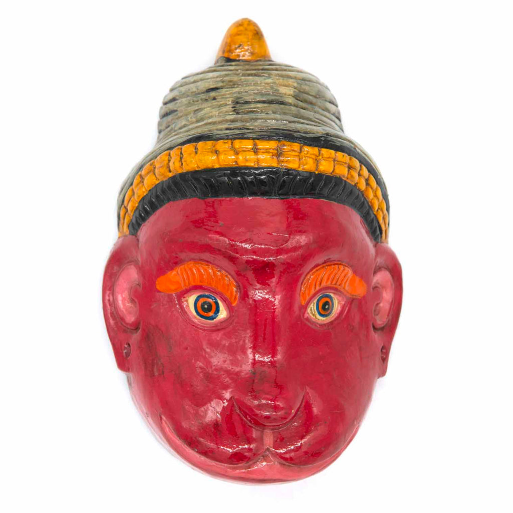 Hand-Carved Nepalese Hanuman with Crown Mask-Siesta Crafts