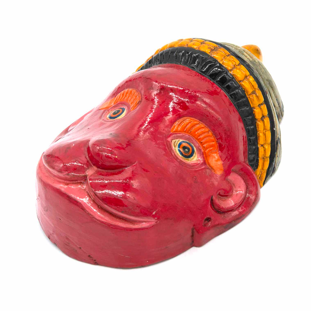 Hand-Carved Nepalese Hanuman with Crown Mask-Siesta Crafts