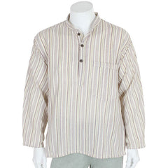 Oversize Stripy Grandad Shirt-Siesta Crafts