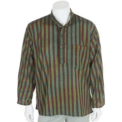 Oversize Stripy Grandad Shirt-Siesta Crafts