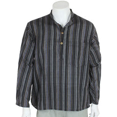 Oversize Stripy Grandad Shirt-Siesta Crafts