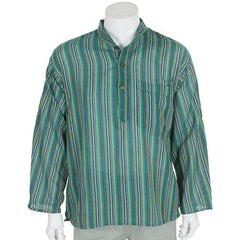 Oversize Stripy Grandad Shirt-Siesta Crafts