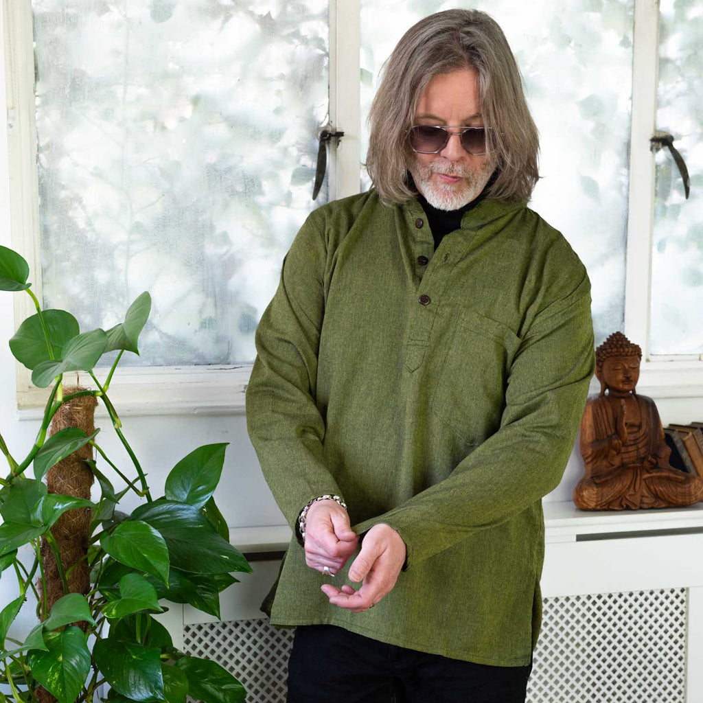 Plain Grandad Shirt-Siesta Crafts