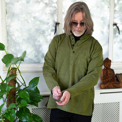 Oversize Plain Grandad Shirt-Siesta Crafts