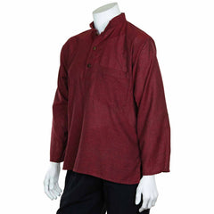 Oversize Plain Grandad Shirt-Siesta Crafts