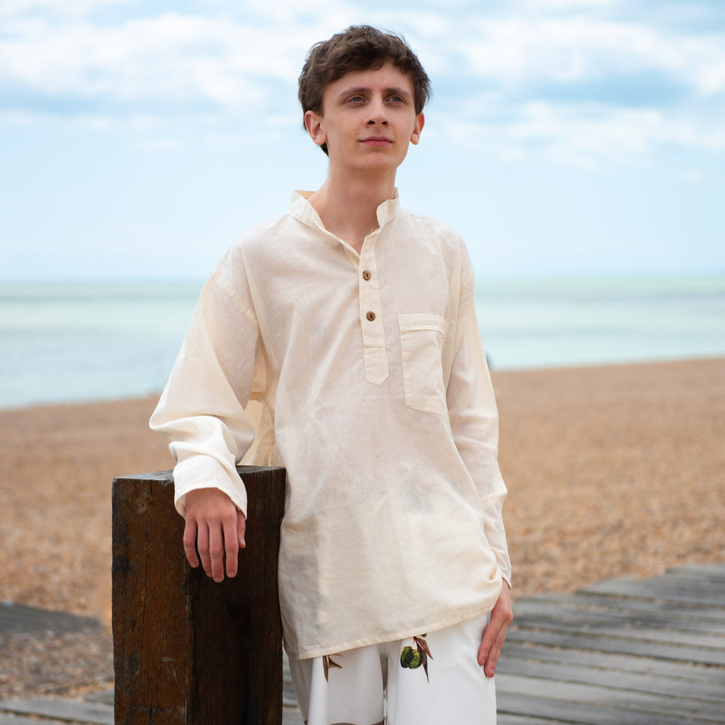 Plain Grandad Shirt-Siesta Crafts
