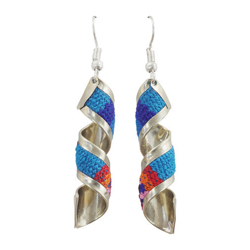 Twist Peruvian Fabric Earrings-Siesta Crafts
