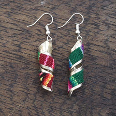 Twist Peruvian Fabric Earrings-Siesta Crafts