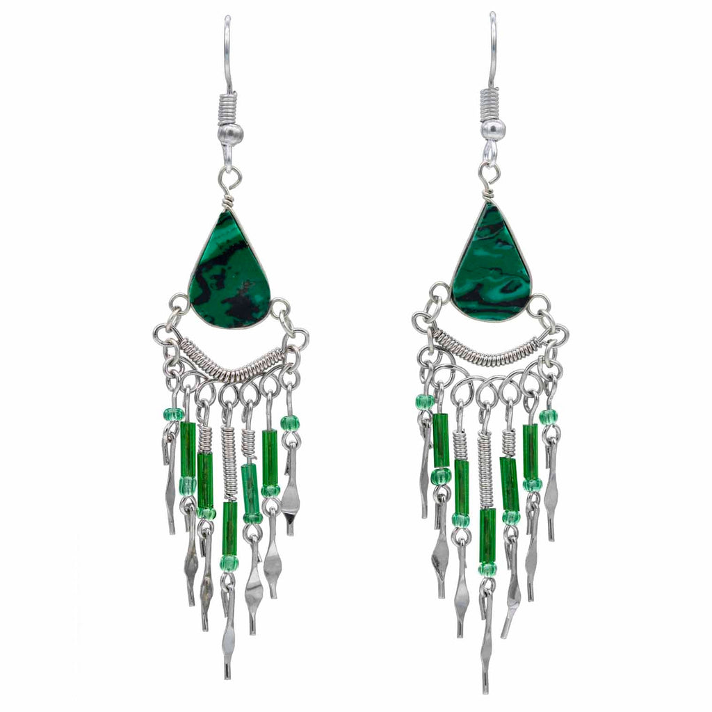 Beaded Drop Earrings-Siesta Crafts
