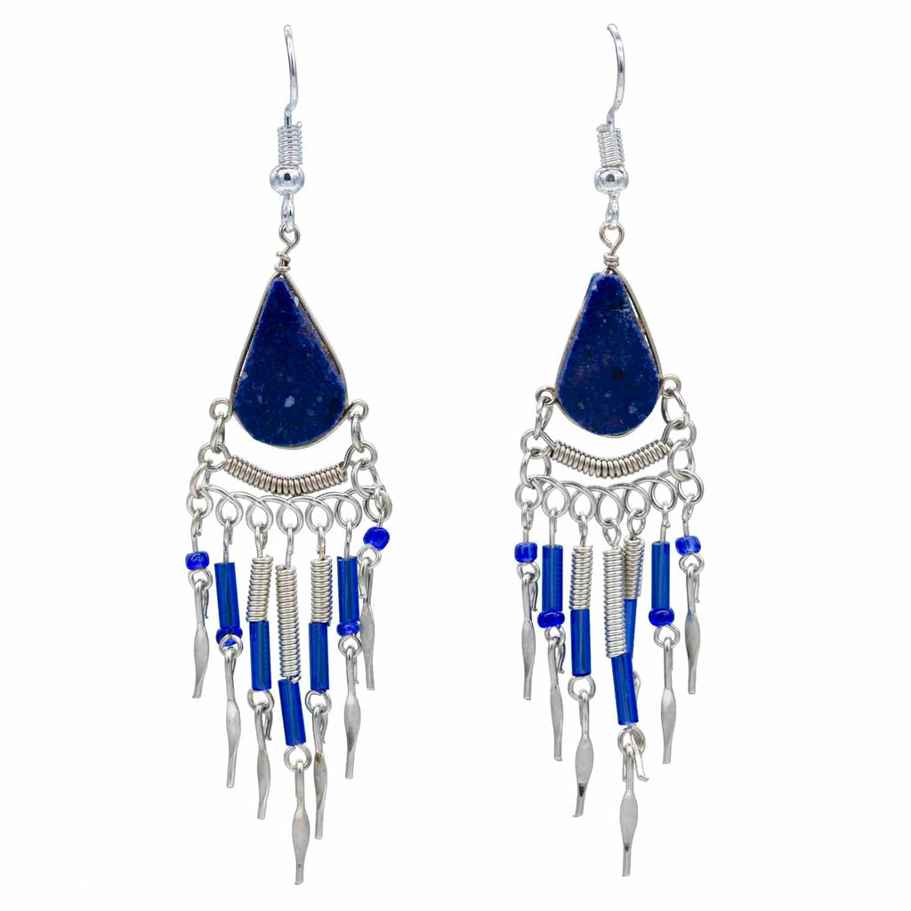 Beaded Drop Earrings-Siesta Crafts