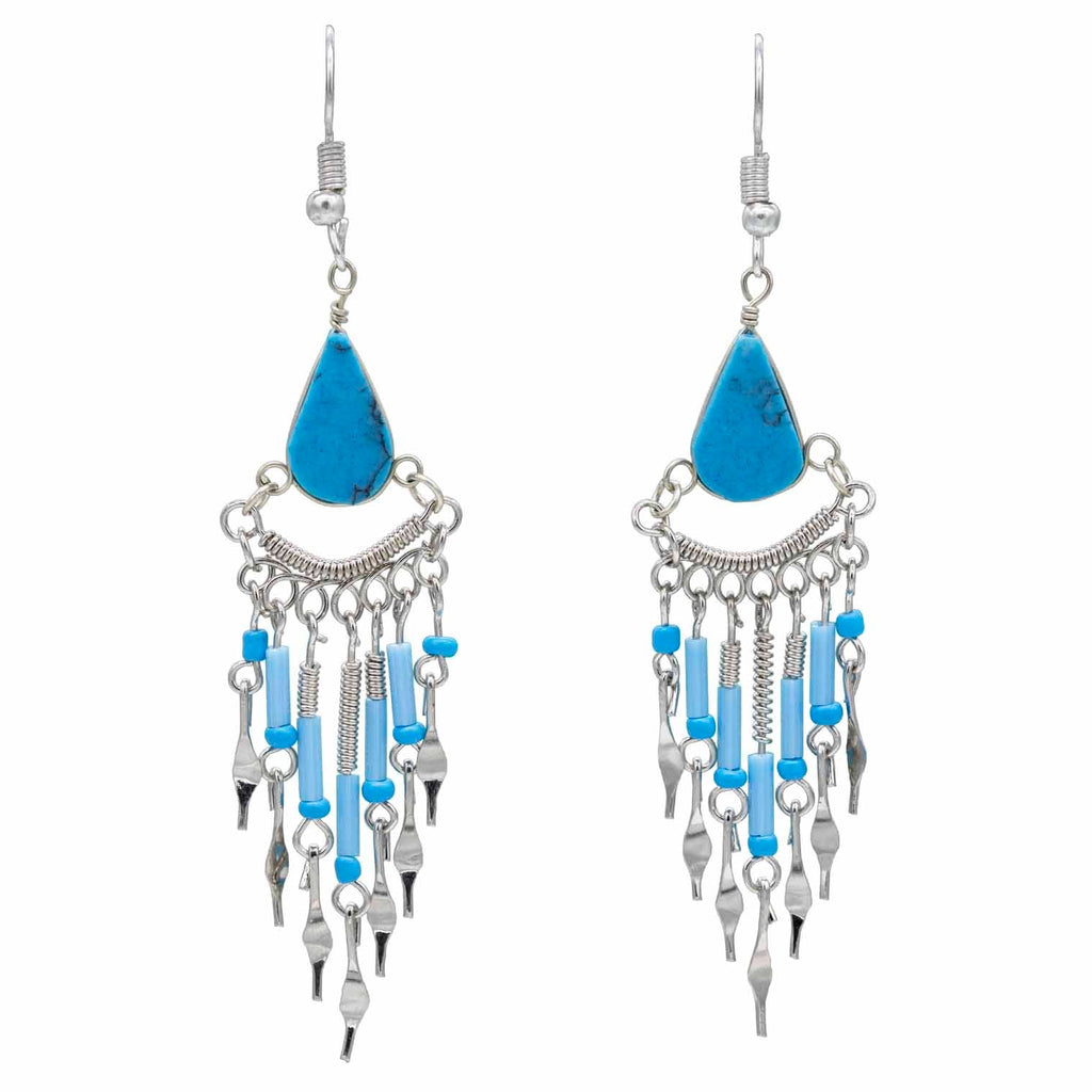 Beaded Drop Earrings-Siesta Crafts
