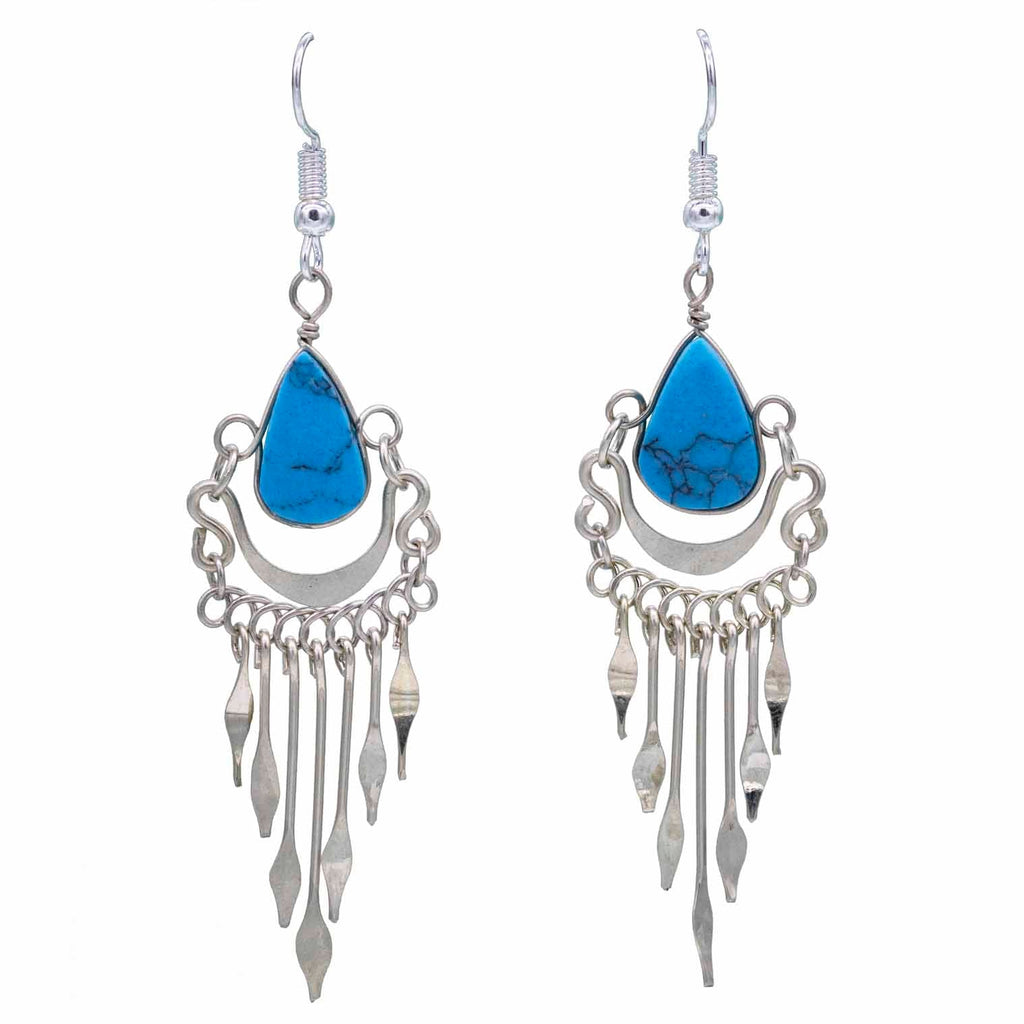 Metal Drop Earrings-Siesta Crafts