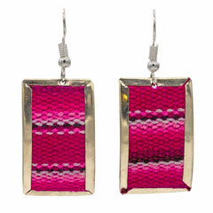 Flat Peruvian Fabric Earrings-Siesta Crafts