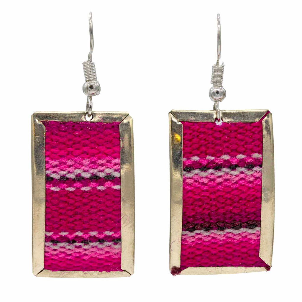 Flat Peruvian Fabric Earrings-Siesta Crafts