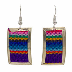 Flat Peruvian Fabric Earrings-Siesta Crafts