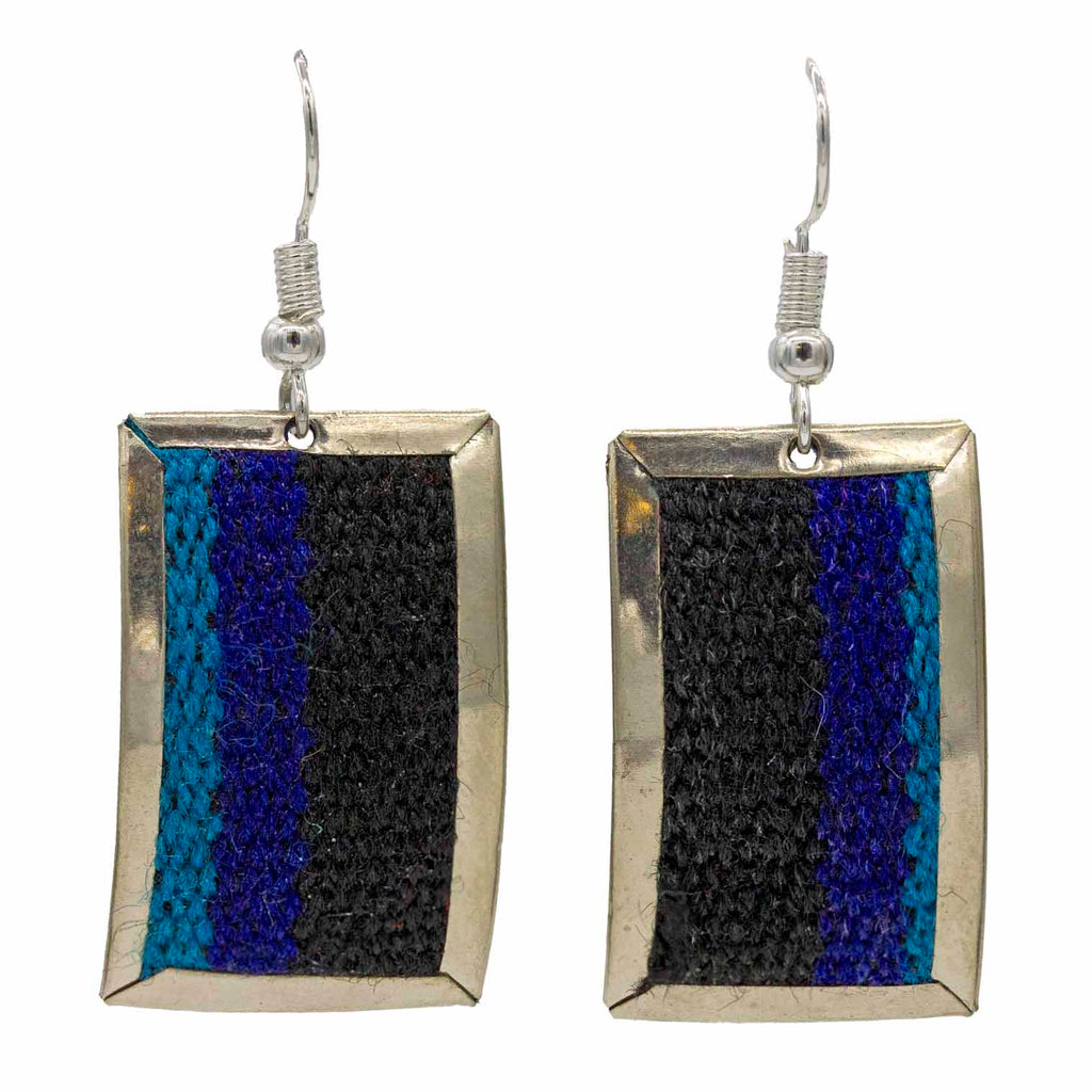Flat Peruvian Fabric Earrings-Siesta Crafts