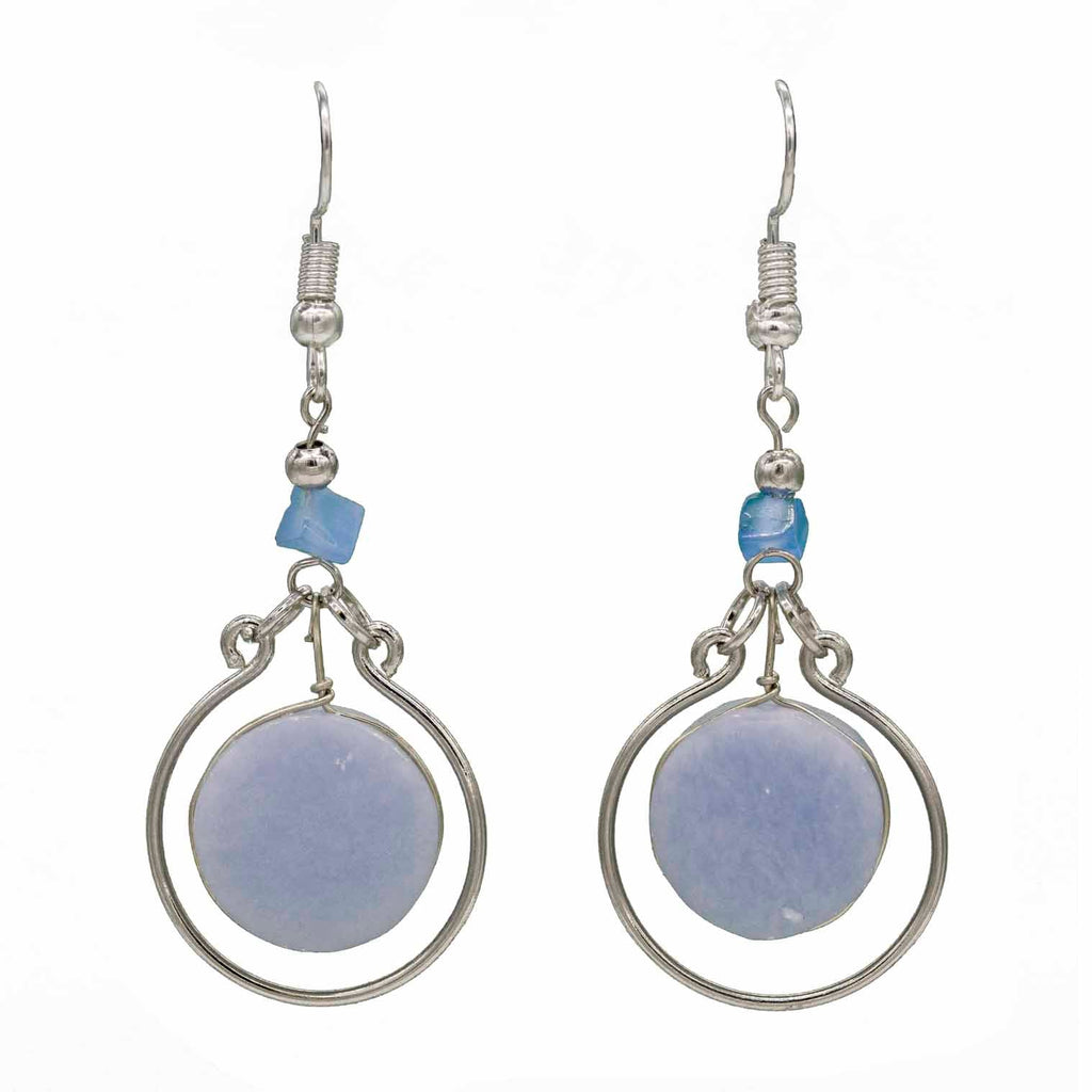 Stone Circle Earrings-Siesta Crafts