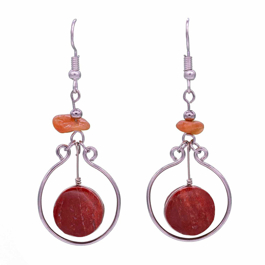 Stone Circle Earrings-Siesta Crafts