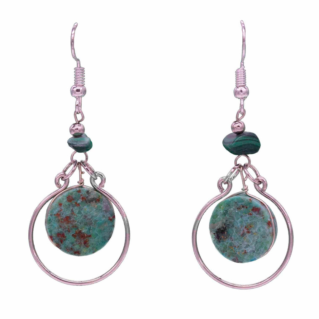 Stone Circle Earrings-Siesta Crafts