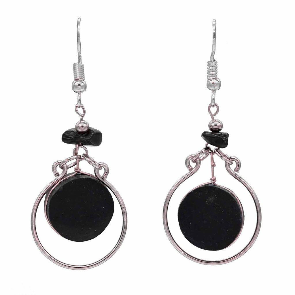 Stone Circle Earrings-Siesta Crafts