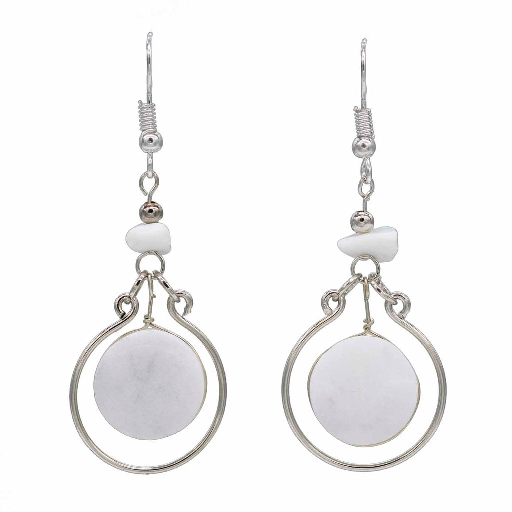 Stone Circle Earrings-Siesta Crafts