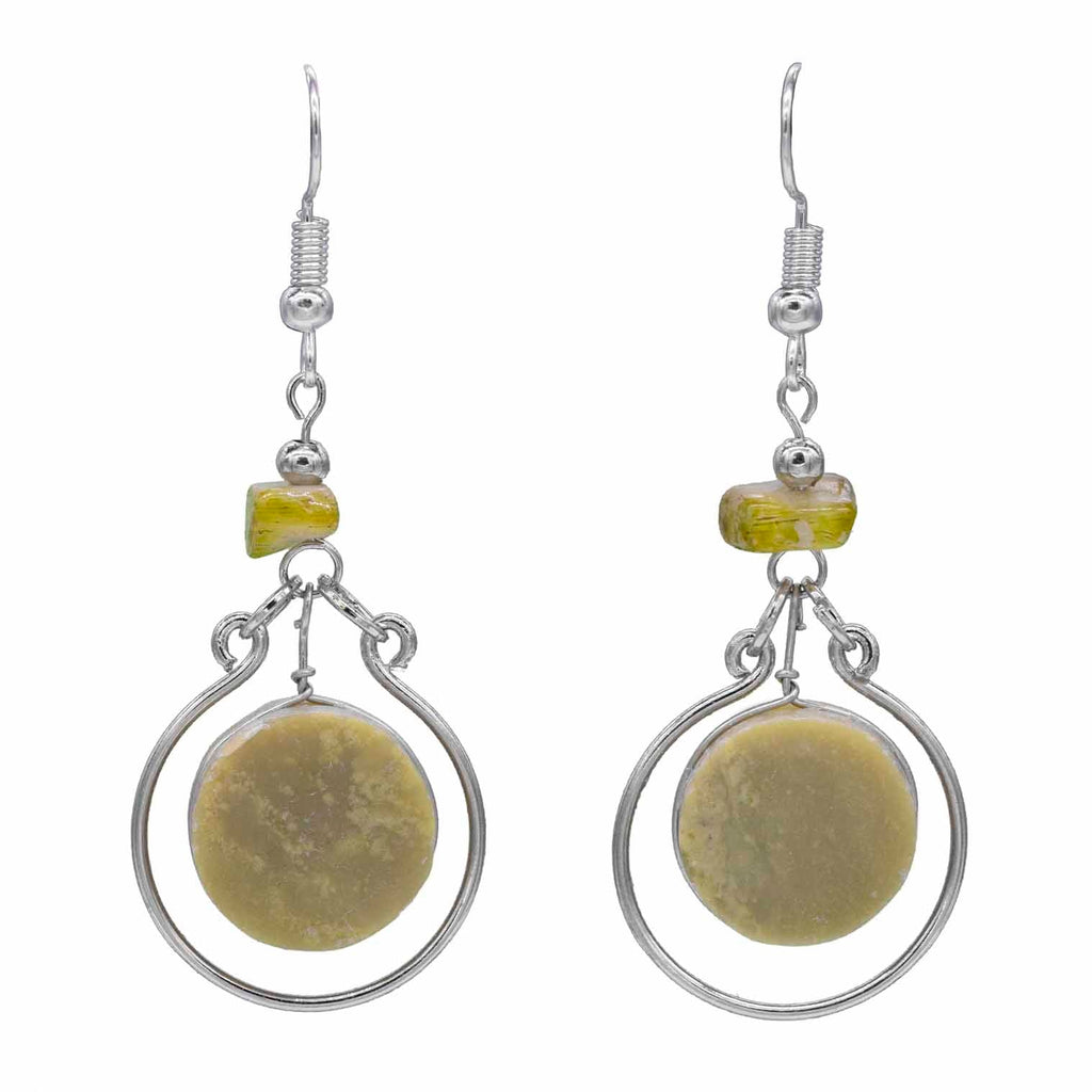 Stone Circle Earrings-Siesta Crafts