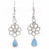 Stone Drop Flower Earrings-Siesta Crafts