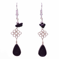 Stone Drop Loop Earrings-Siesta Crafts