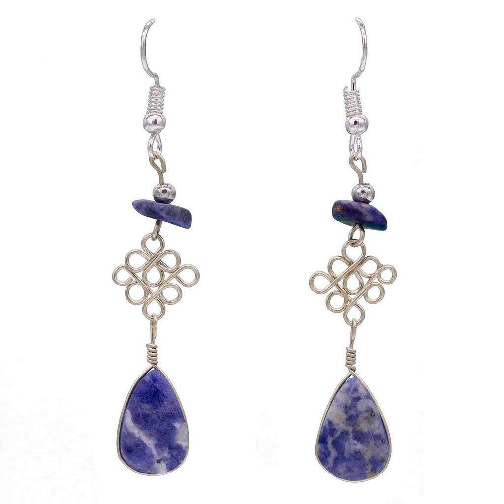 Stone Drop Loop Earrings-Siesta Crafts