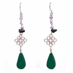 Stone Drop Loop Earrings-Siesta Crafts