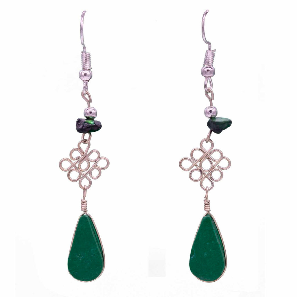 Stone Drop Loop Earrings-Siesta Crafts