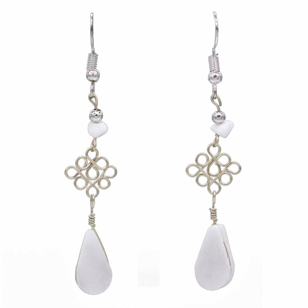 Stone Drop Loop Earrings-Siesta Crafts