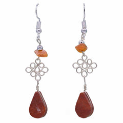 Stone Drop Loop Earrings-Siesta Crafts