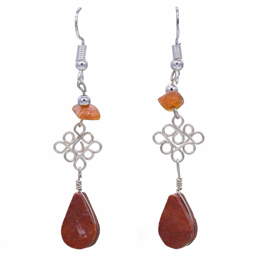 Stone Drop Loop Earrings-Siesta Crafts