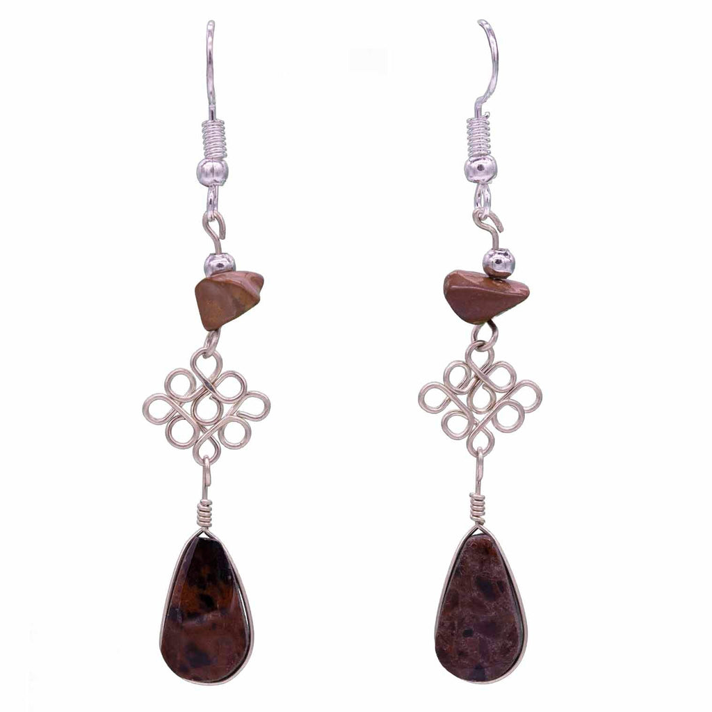 Stone Drop Loop Earrings-Siesta Crafts