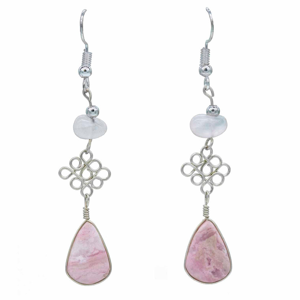 Stone Drop Loop Earrings-Siesta Crafts