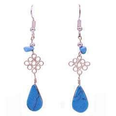 Stone Drop Loop Earrings-Siesta Crafts