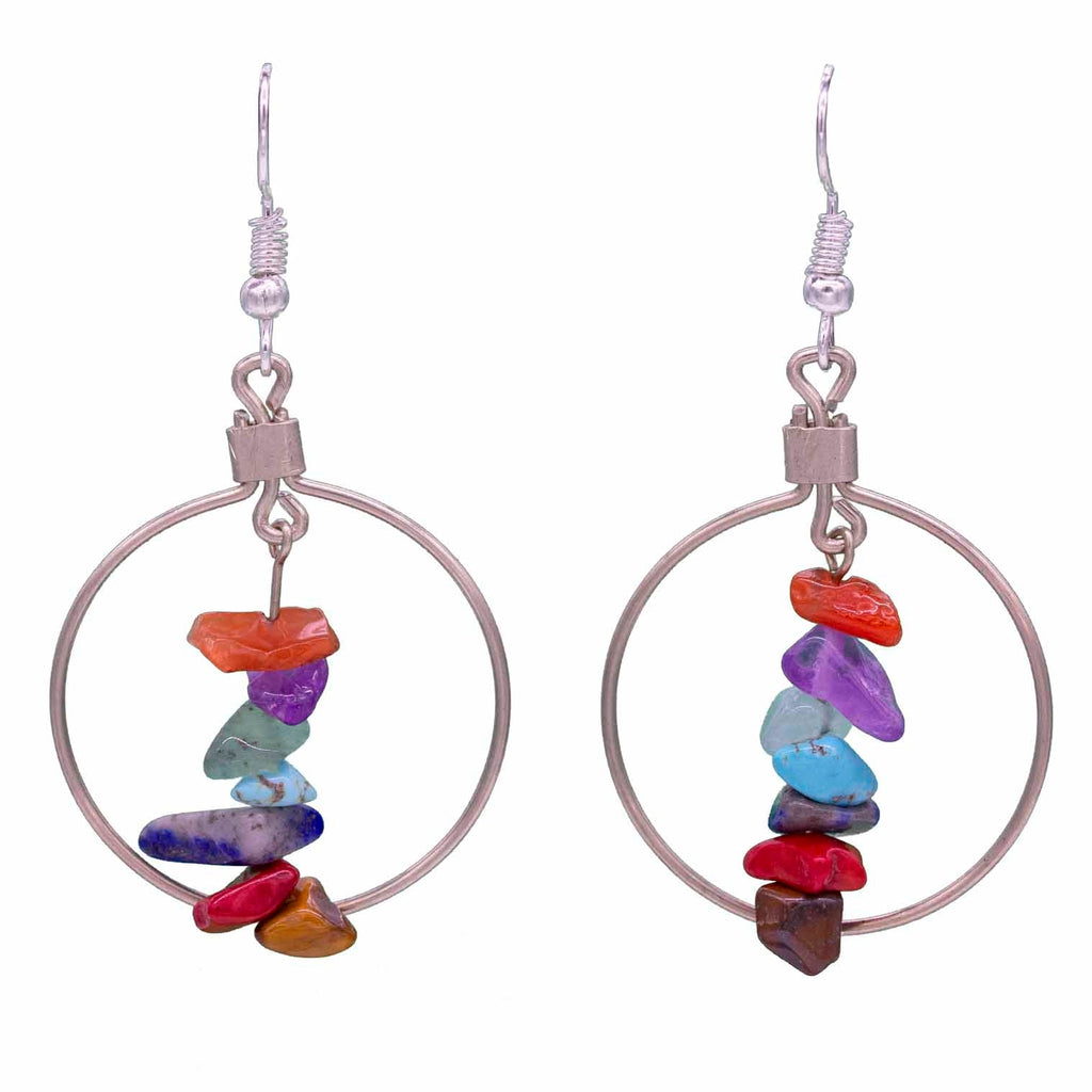 Stone Hoop Earrings-Siesta Crafts