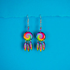 Rainbow Spiral Earrings-Siesta Crafts