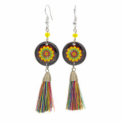 Mandala Tassel Earrings-Siesta Crafts