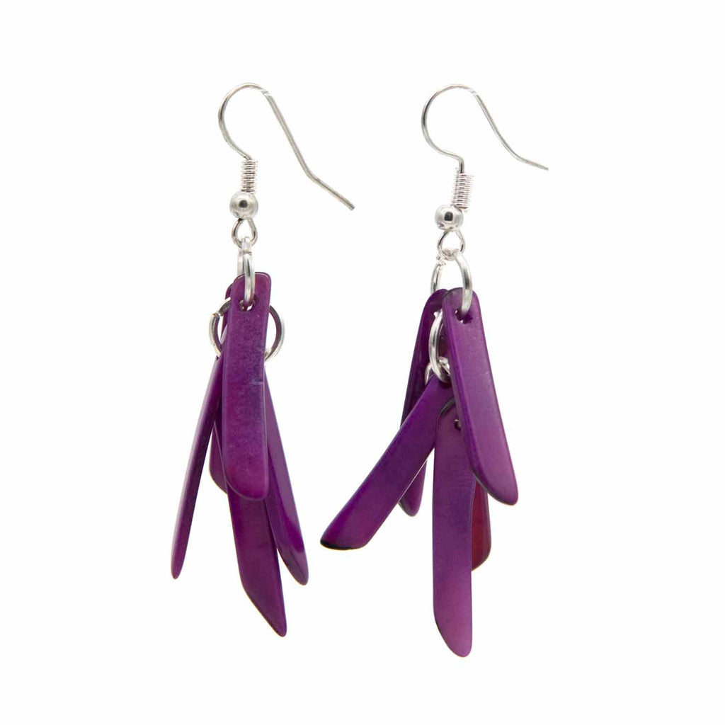 Tagua Cluster Earrings-Siesta Crafts