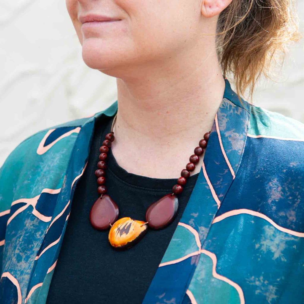 Tagua Slice Necklace-Siesta Crafts