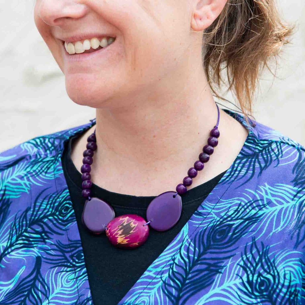 Tagua Slice Necklace-Siesta Crafts