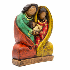 Cedar Wood Carving Sacred Family 13cm-Siesta Crafts
